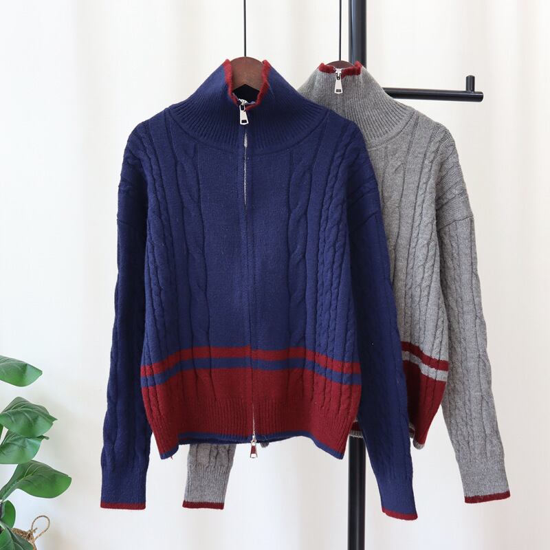 【outer】ファスナーニットカーデ　M27814