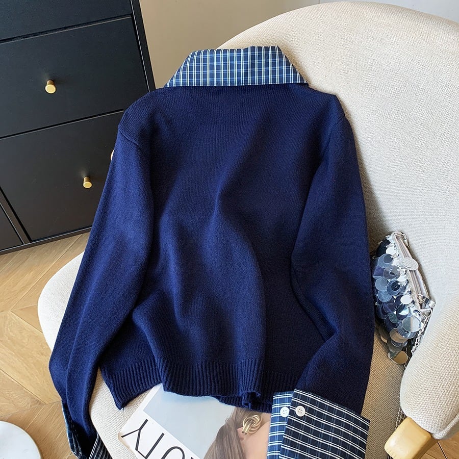 【outer】ドッキングニットカーデ　M29226