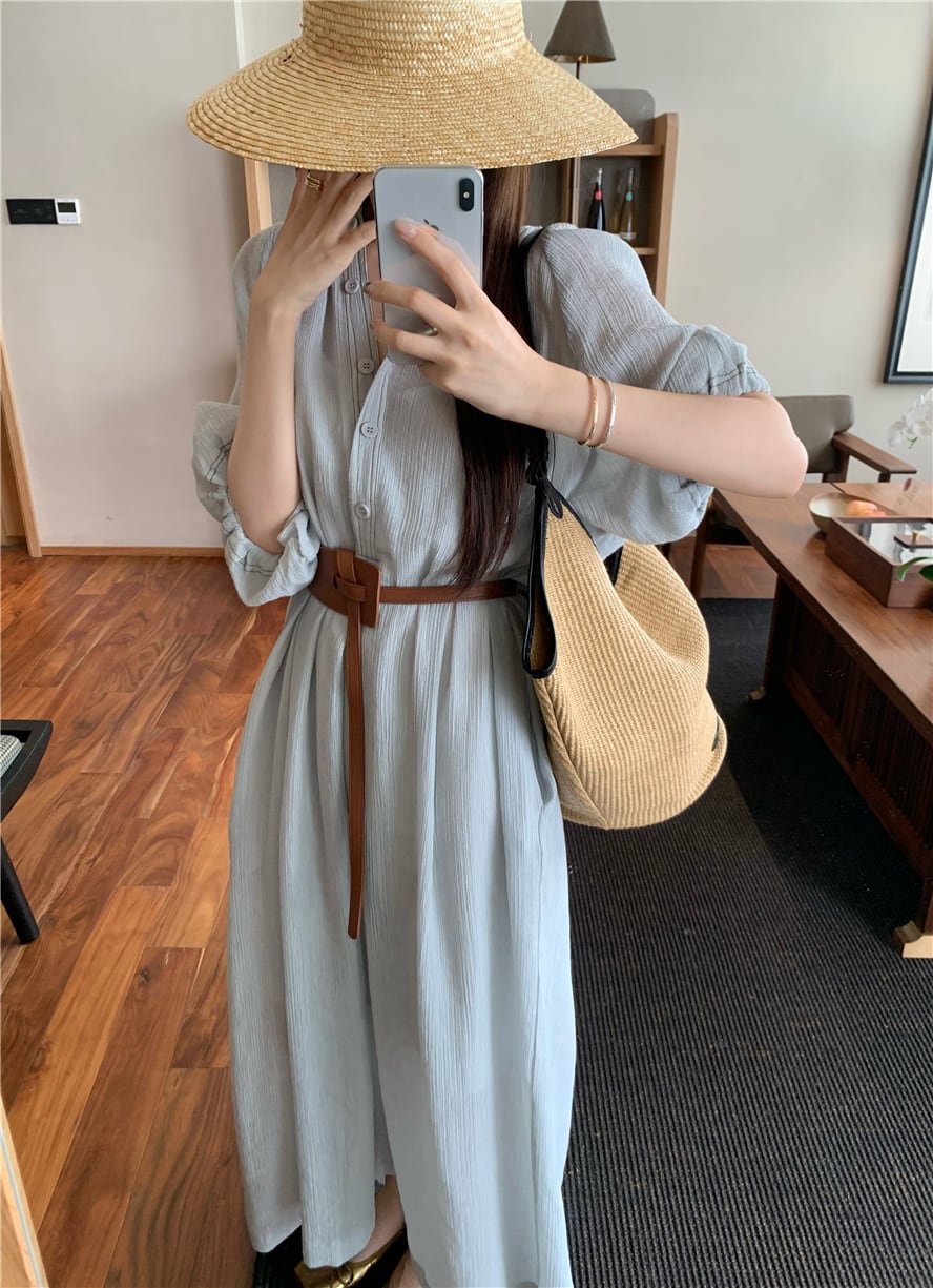 【dress】ベルト付きシャツワンピース　N2670