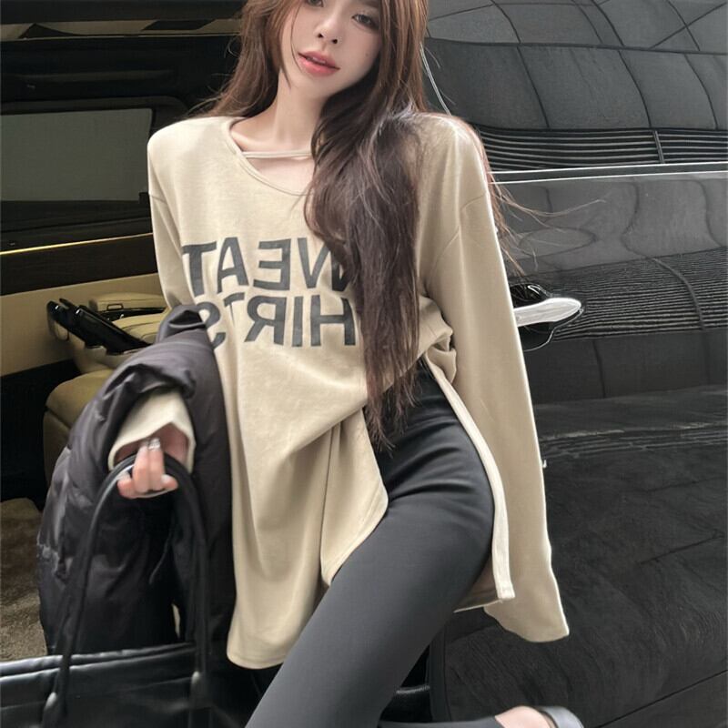 【tops】プリント長袖Tシャツ　M29575