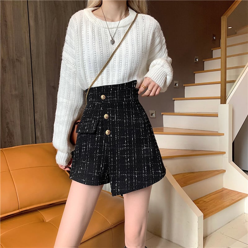 【bottoms】今季マストバイ!気質満点レトロスウィートデザイン不規則ショートパンツ G5127