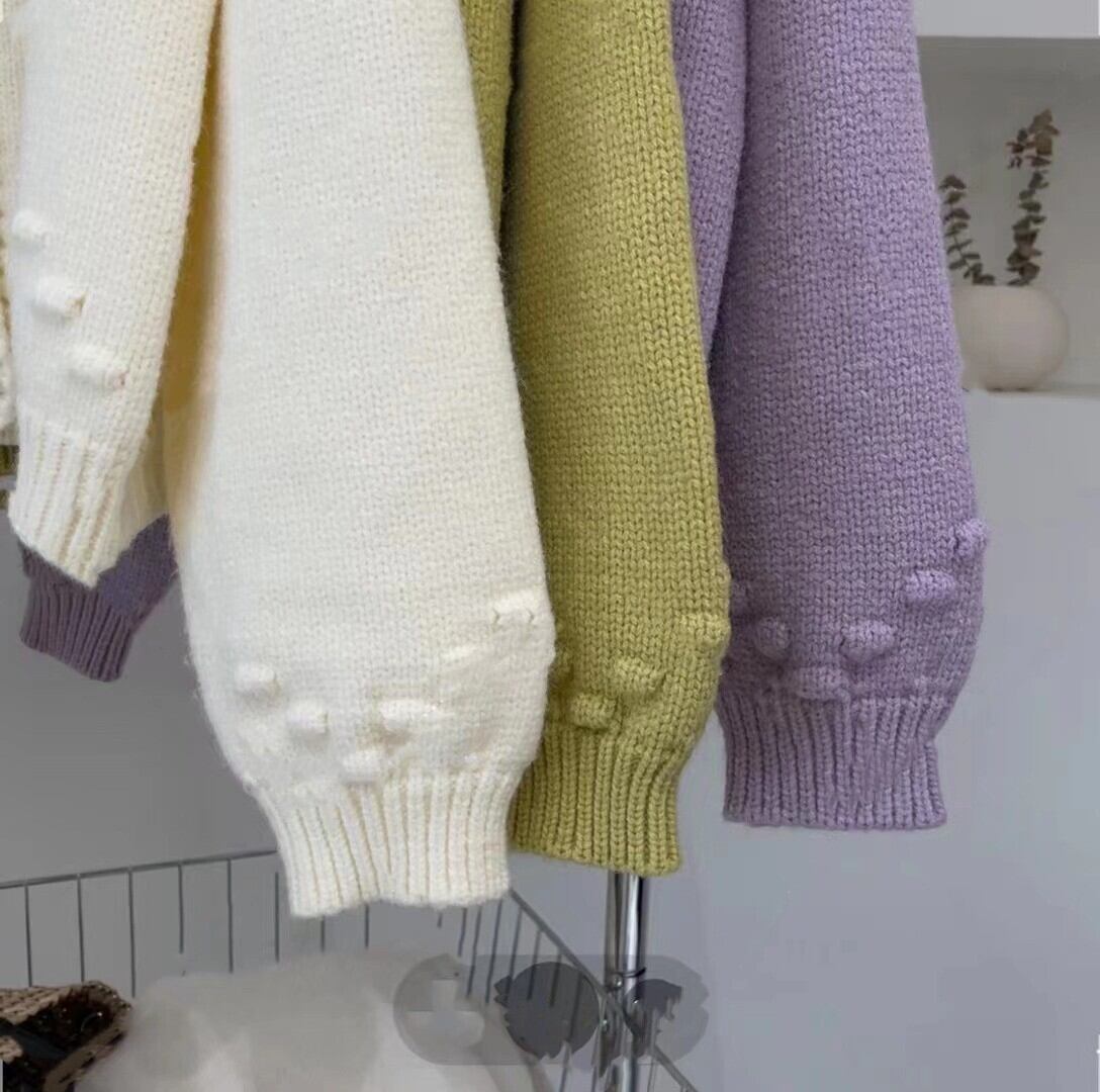【outer】クルーネックニットカーデ　M18464