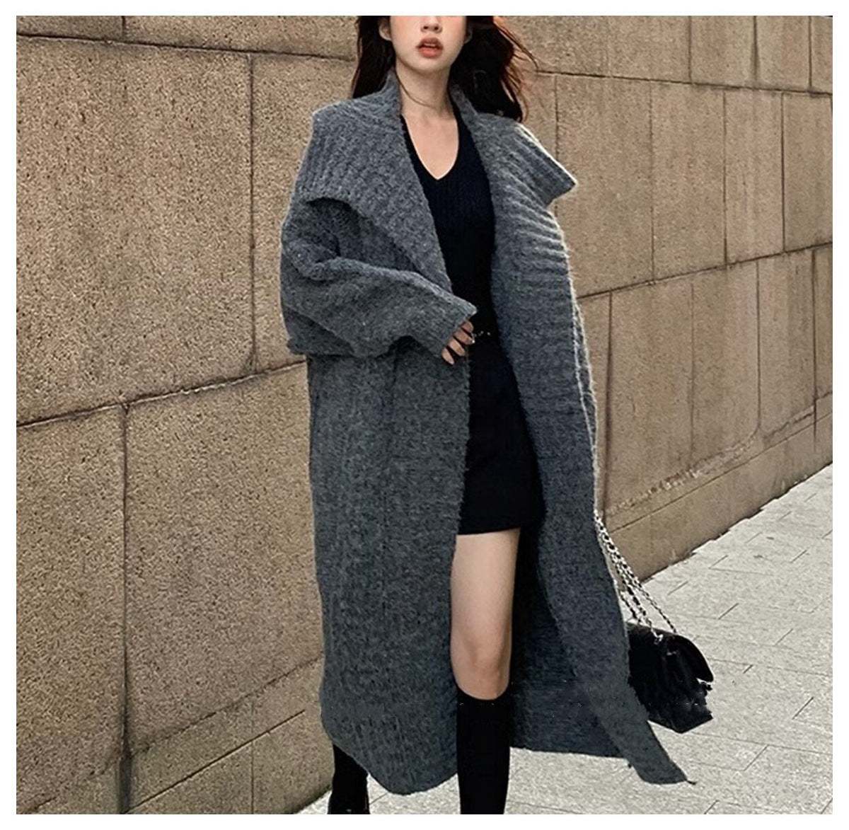 【outer】ロング丈ニットカーデ　M18317