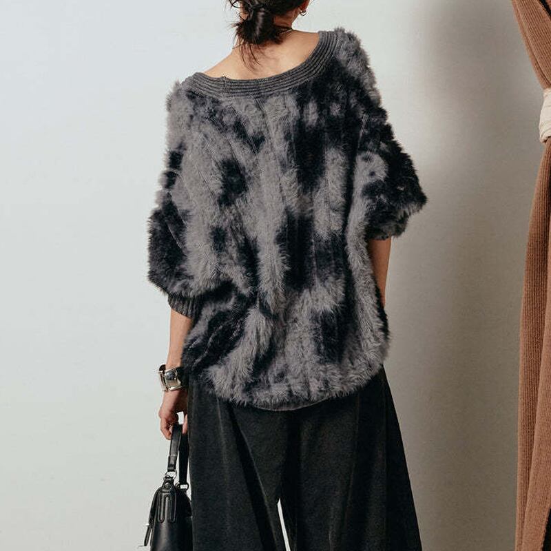 【outer】3色展開ファー付きニットカーディガン Q7655