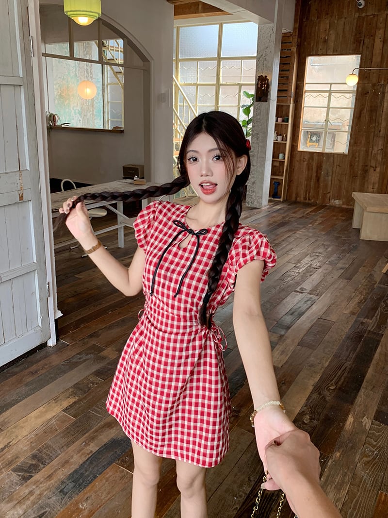 【dress】チェック柄ワンピース　M24139