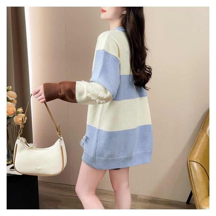 【tops】ボーダー柄ニットセーター　M27501