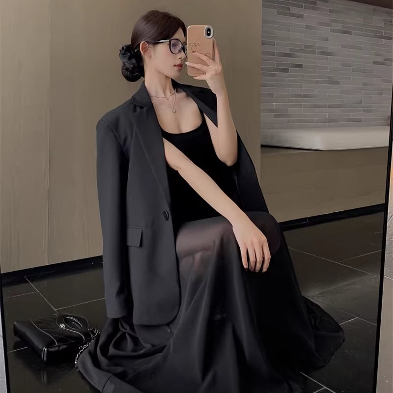 【dress】チュールドッキングロングキャミワンピース Q8154
