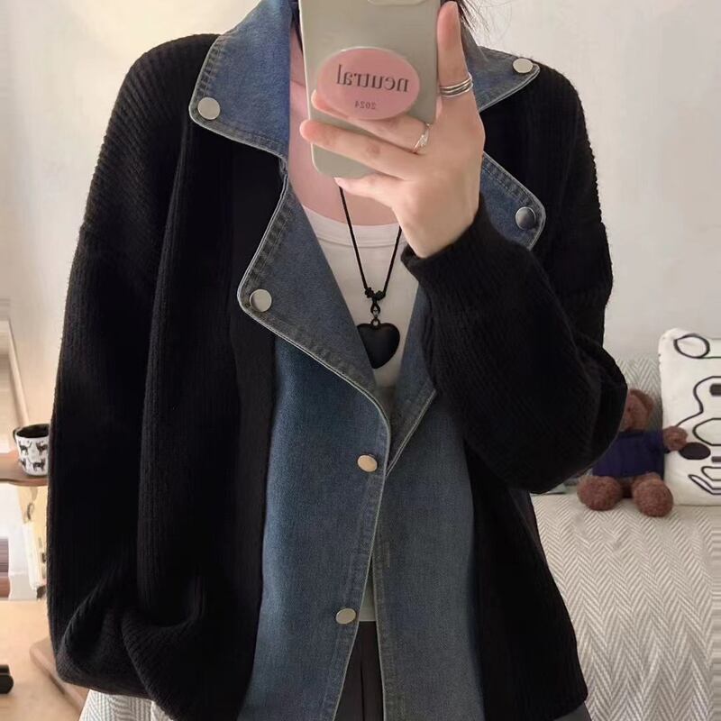 【outer】デニムドッキングカーディガン Q6367