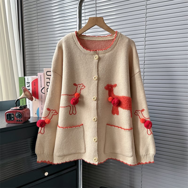 【outer】クルーネックニットカーデ　M18738