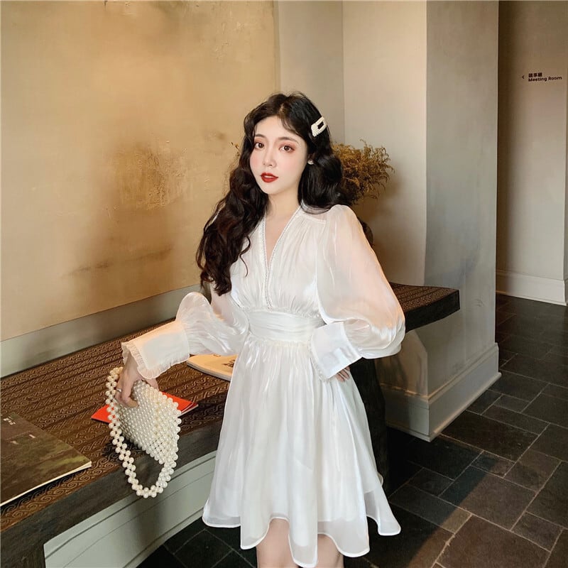 【dress】パフスリーブワンピース　M29992