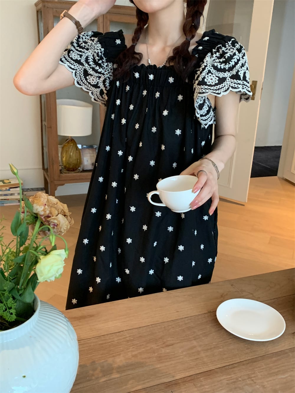 【dress】刺繍ワンピース　M24729