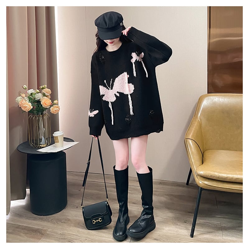 【tops】ジャカードニットセーター　M29170