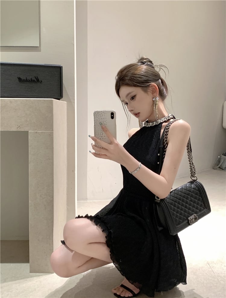【dress】ビジューノースリーブワンピース　M24140