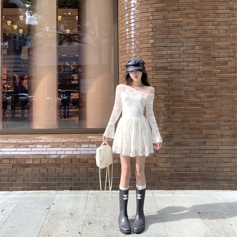 【dress】レース切り替えワンピース　M29873