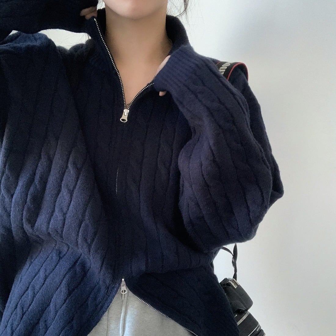 【outer】ファスナーニットカーデ　M26046