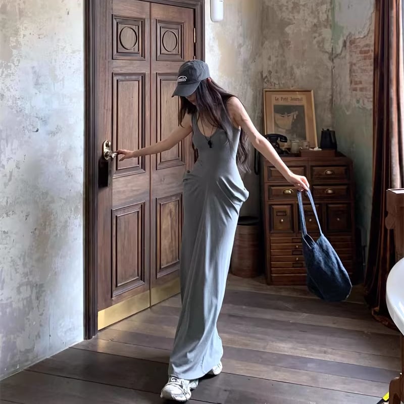 【dress】ロングキャミワンピース Q8267