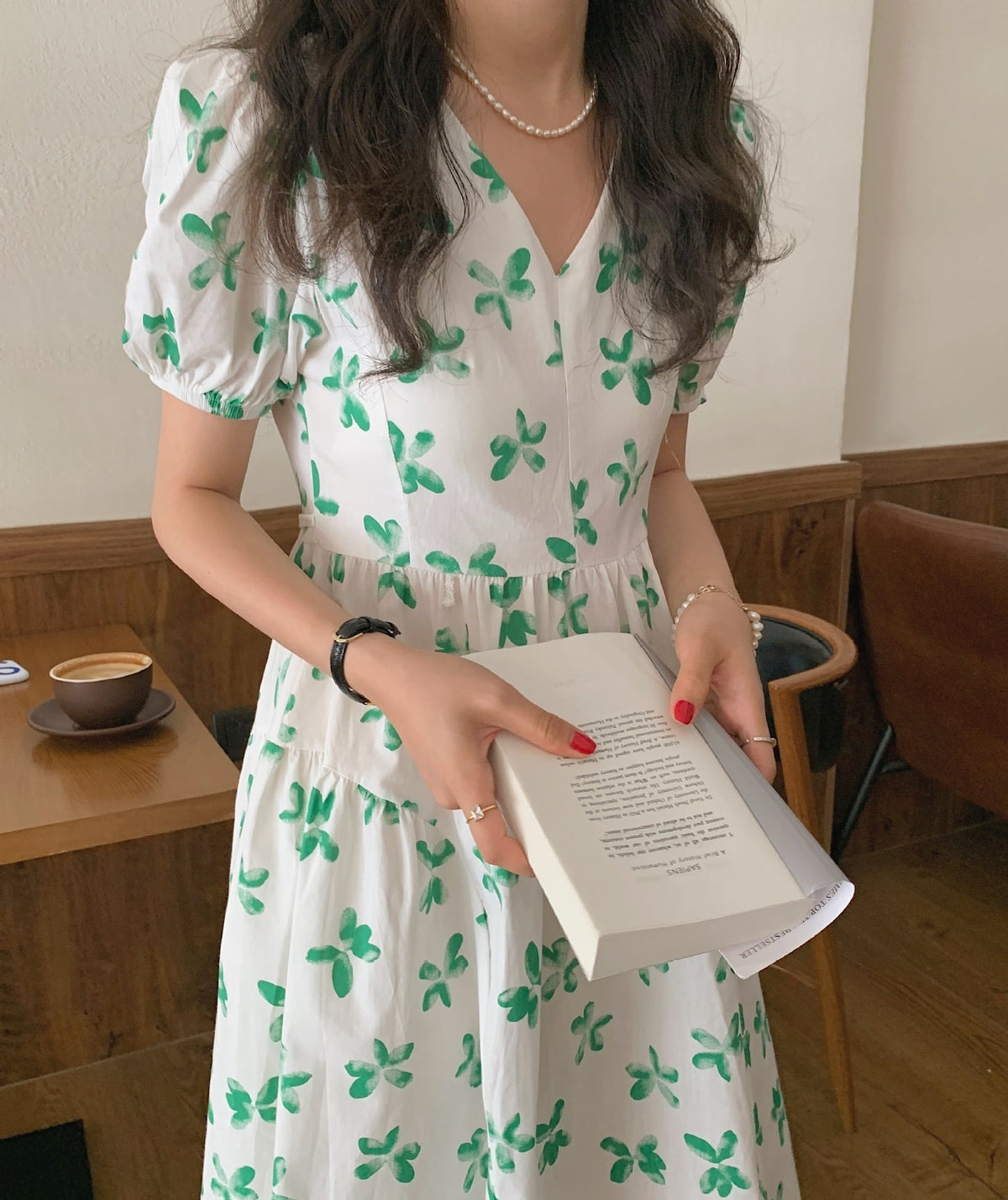 【dress】パフスリーブワンピース　M24628