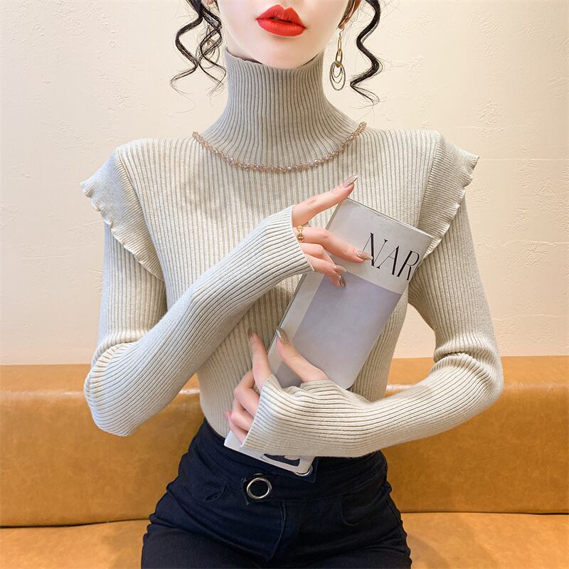 【tops】フリルニットトップス　M27693