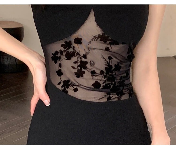 【dress】メッシュ切り替えキャミワンピース G21391