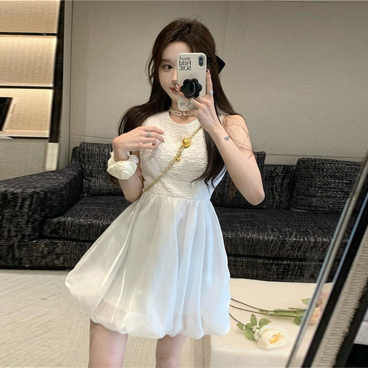 【dress】メッシュ切り替えワンピース G20106