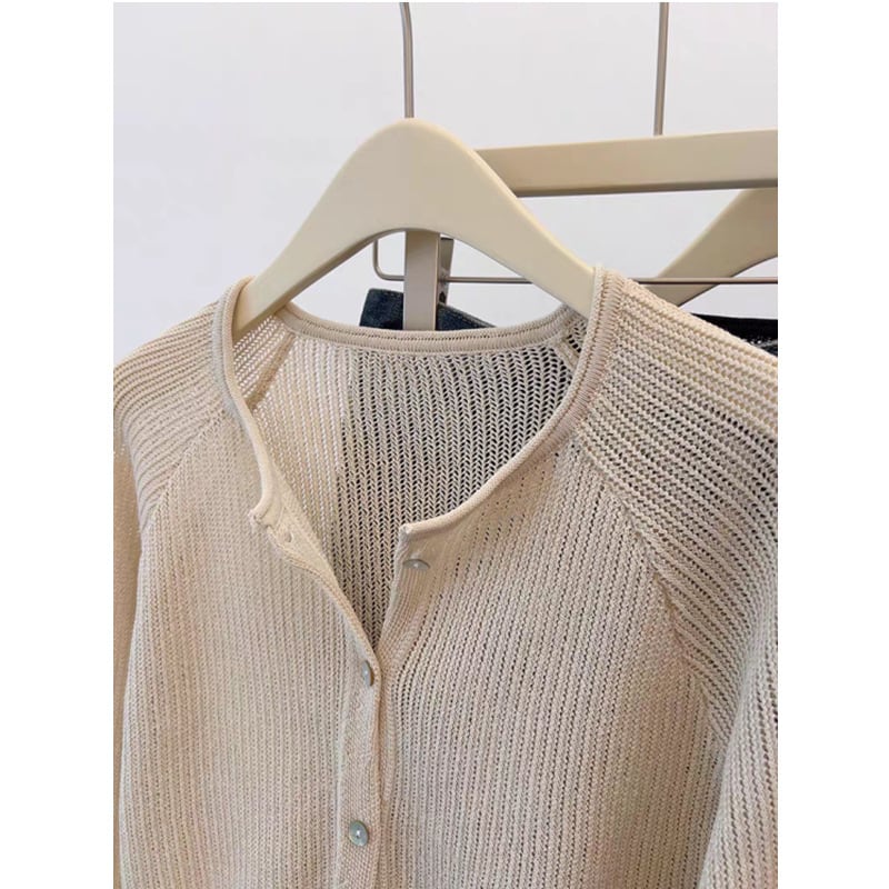 【outer】カットワークニットカーデ　M25592
