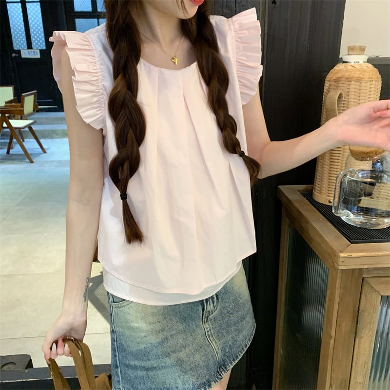 【tops】ギャザーフリルトップス　M25055