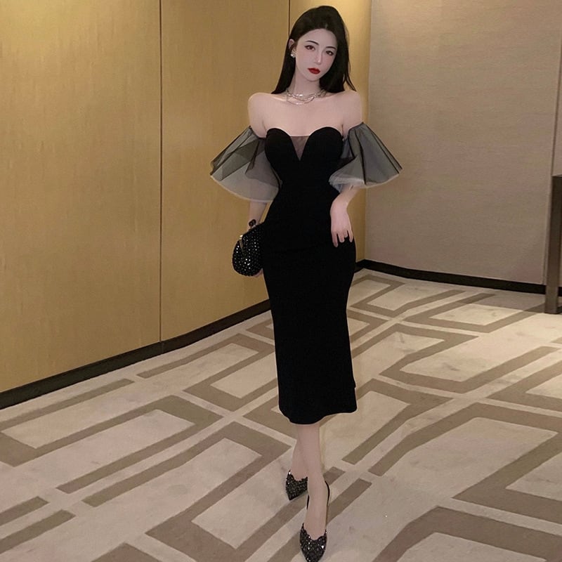 【dress】チュールデートワンピース　M25201