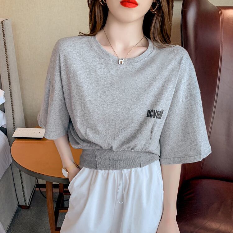 【tops】3色ウェスト絞りＴシャツF7369