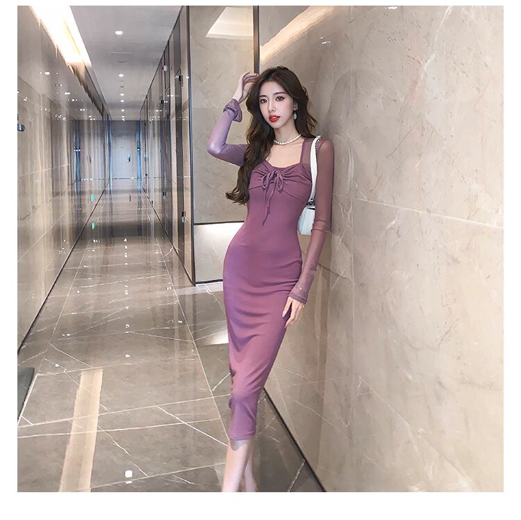 【dress】チュールコンビワンピース　M29493
