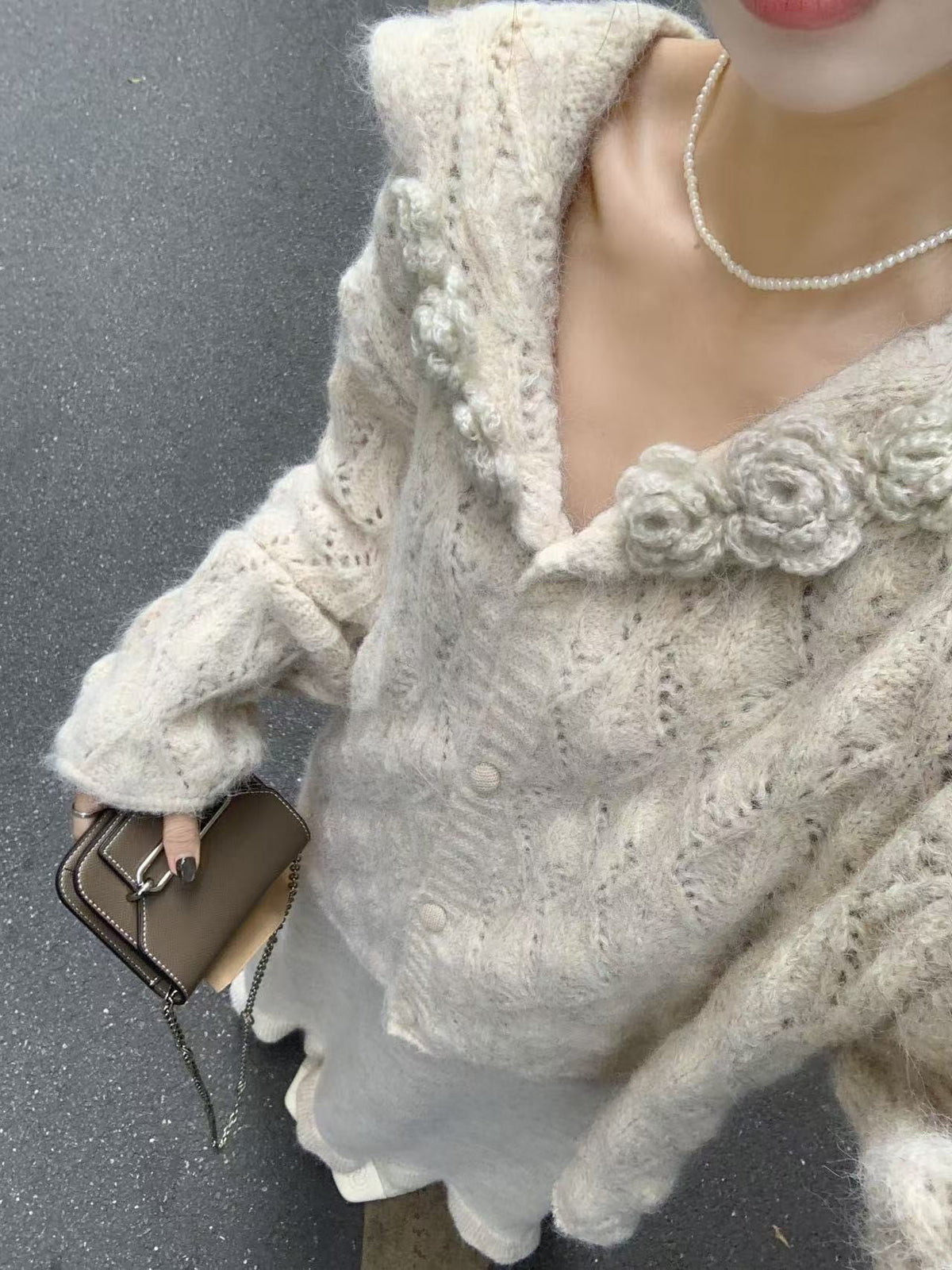 【set】ニットカーデ×スカートセット　M27744
