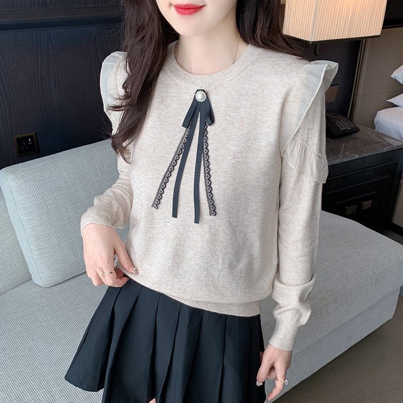【tops】フリルニットトップス　M26211