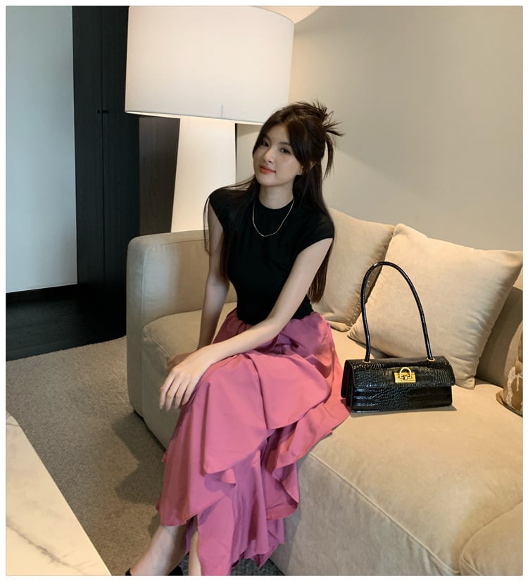 【dress】不規則 イレギュラードッキングワンピース　M23909