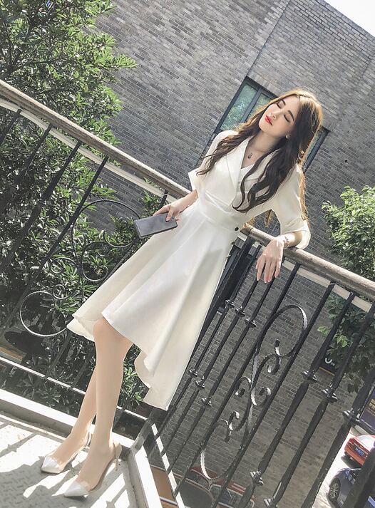 【dress】シンプル気質満点ファッションスウィート不規則着痩せワンピース G0176