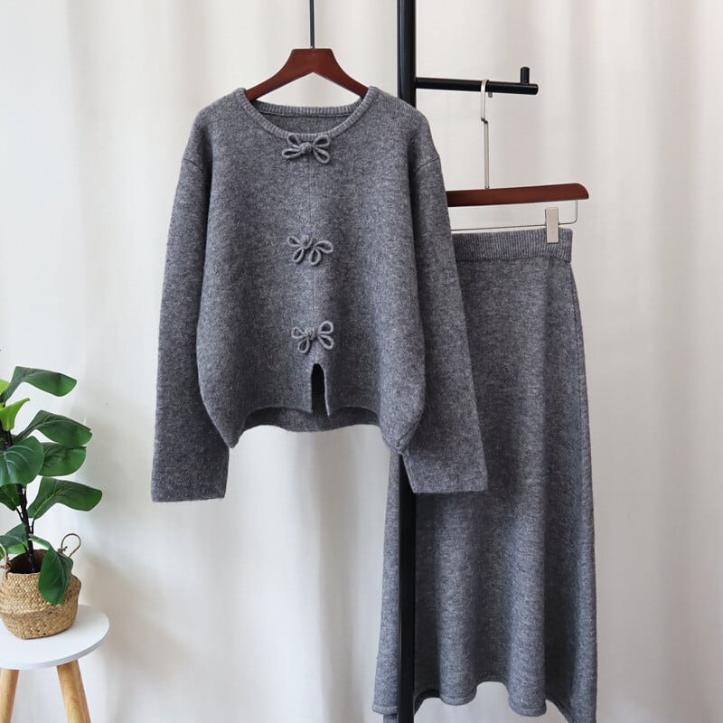 【set】ニットセーター×スカートセット　M26853