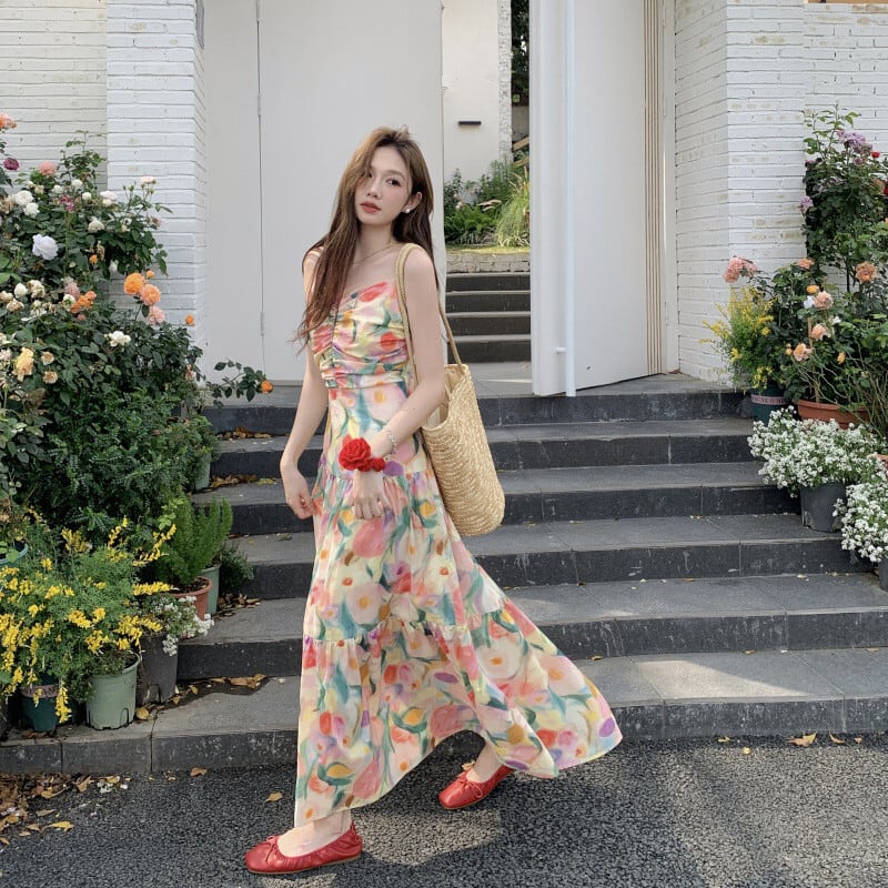【dress】花柄キャミワンピース　M25317