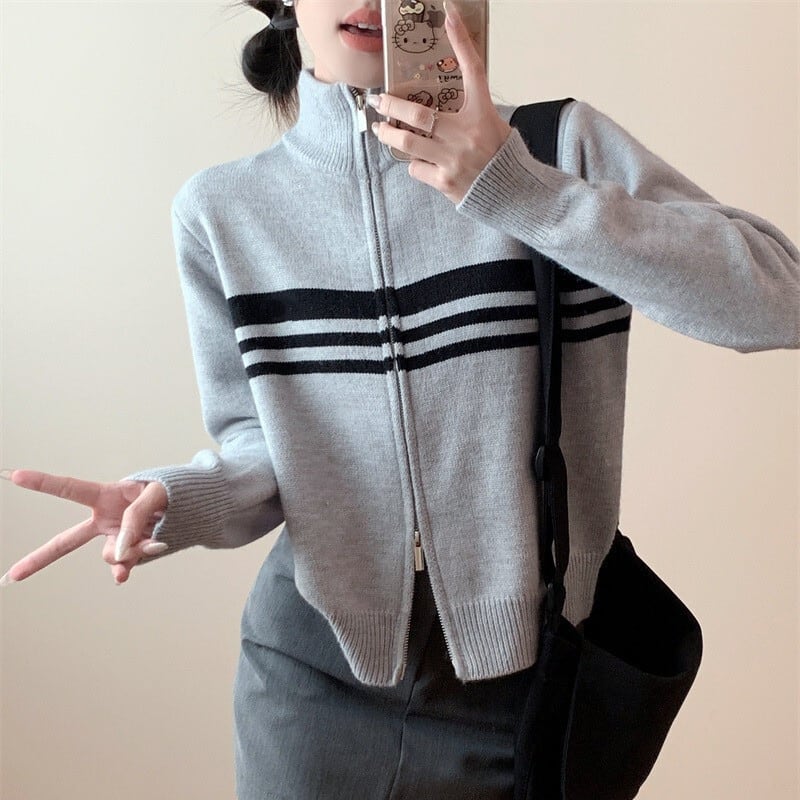 【outer】ファスナーニットカーデ　M27332