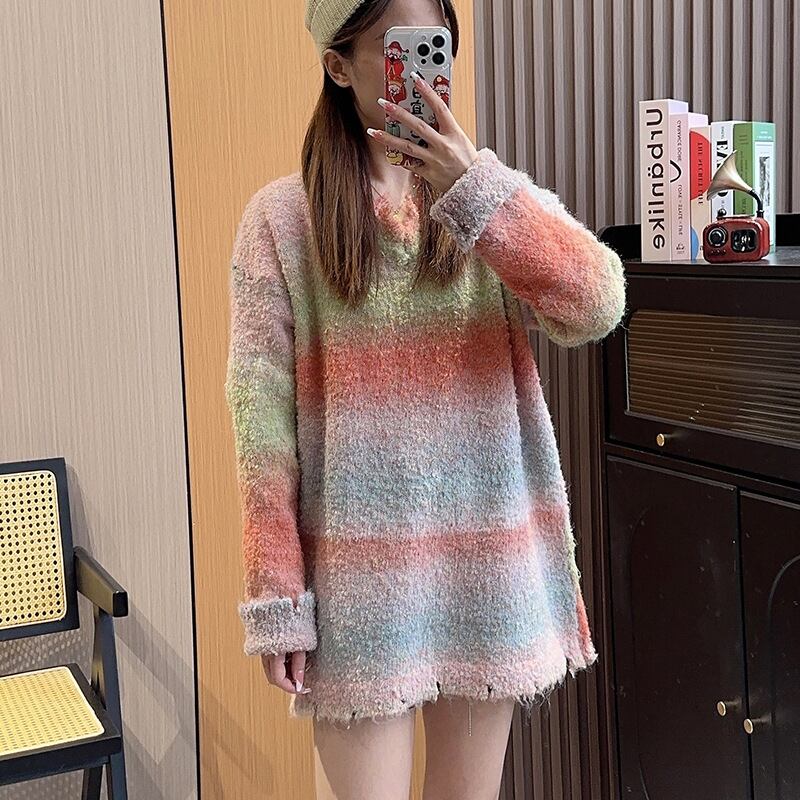 【tops】グラデーションニットセーター　M18511