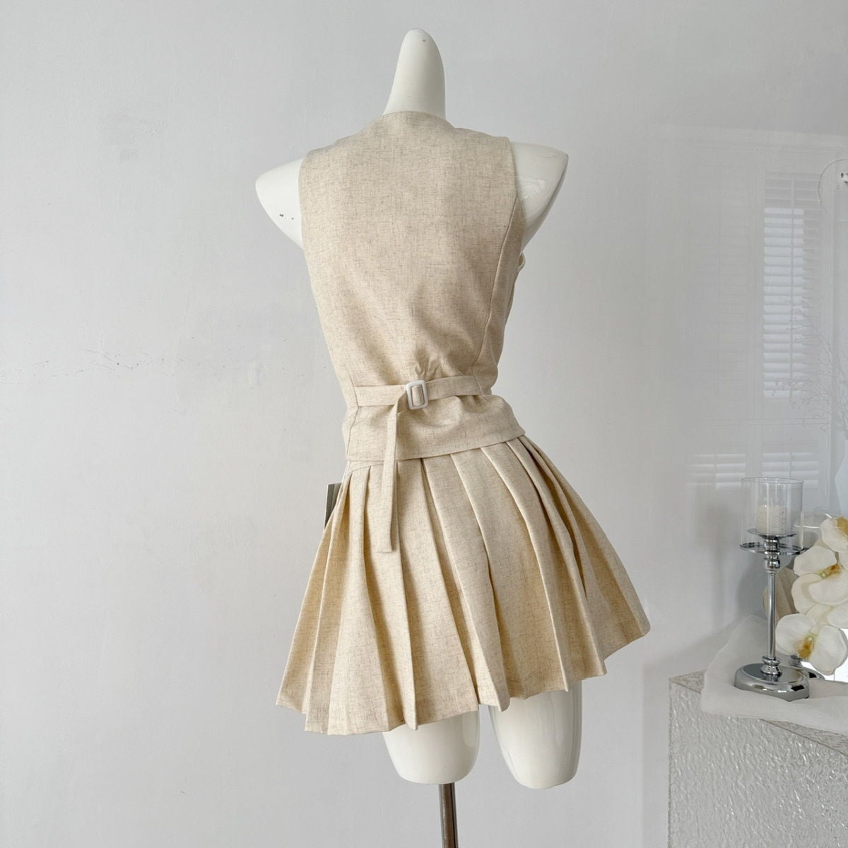 【set】ジレ×プリーツスカートセット　M24398