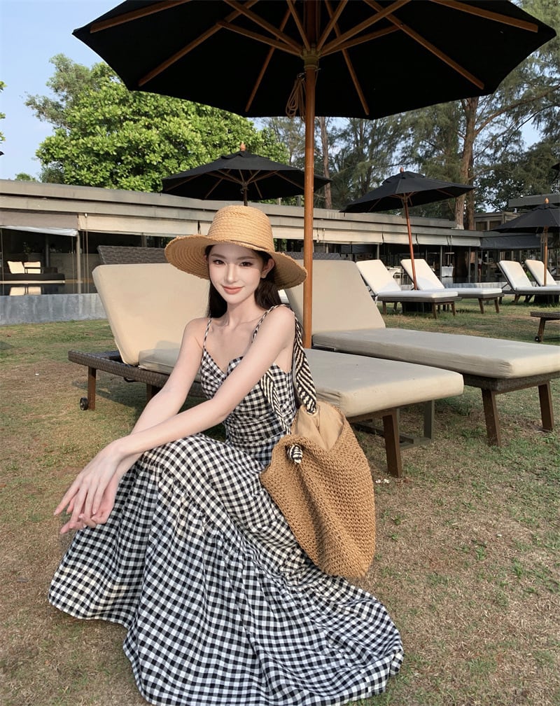 【dress】チェック柄キャミワンピース　M24918