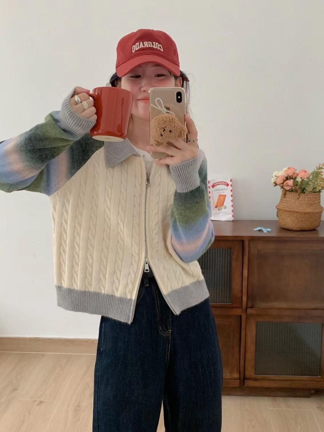 【outer】ファスナーニットカーデ　M18529