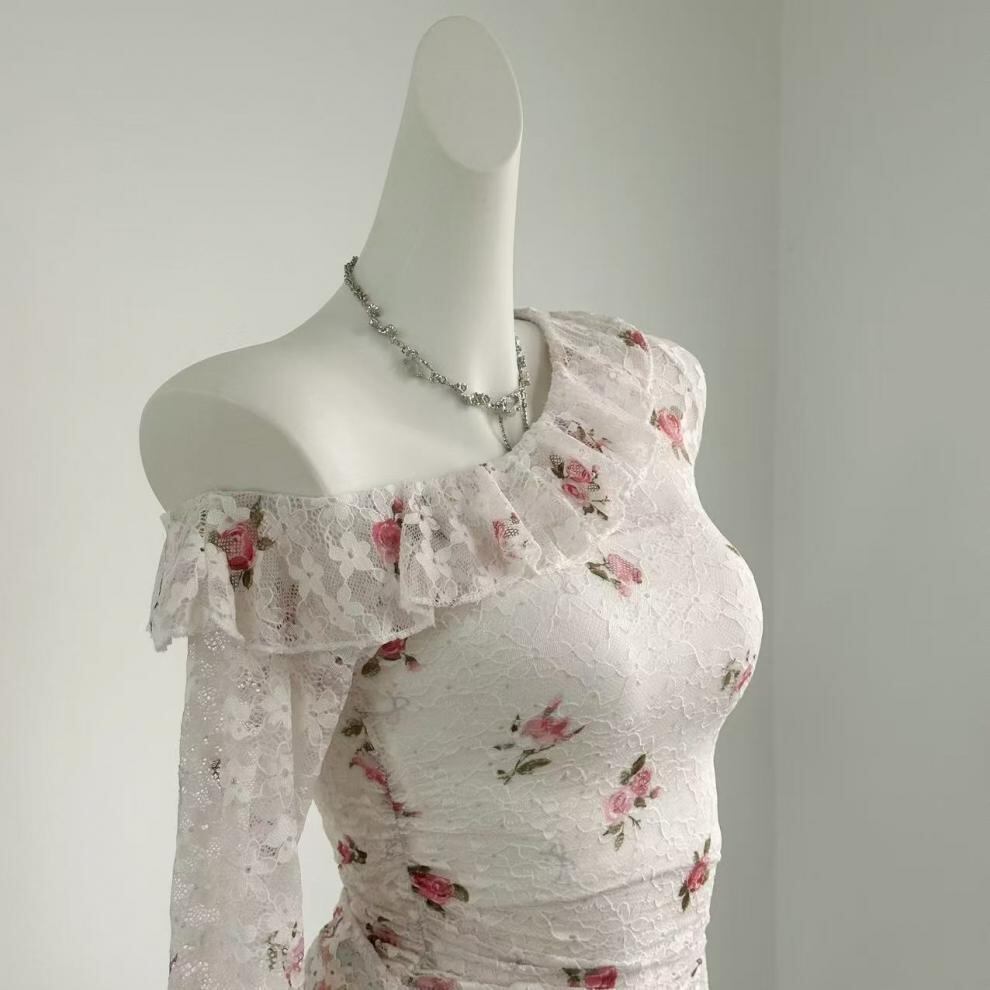 【tops】フリルレーストップスベアトップ付き　M29538