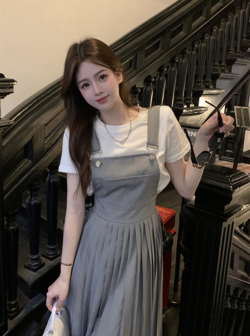 【set】Tシャツ+サロペットワンピース２点セットG21505