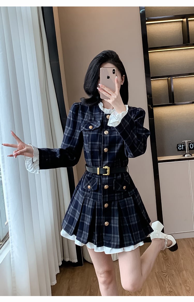 【dress】チェック柄ワンピース　M26178