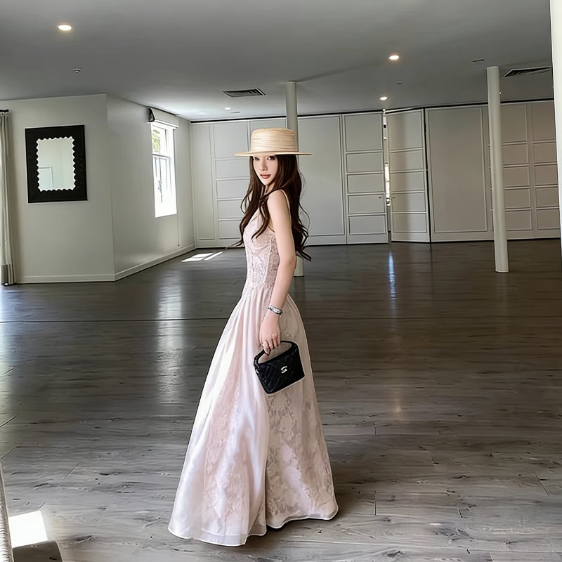 【dress】レースキャミワンピース Q8384