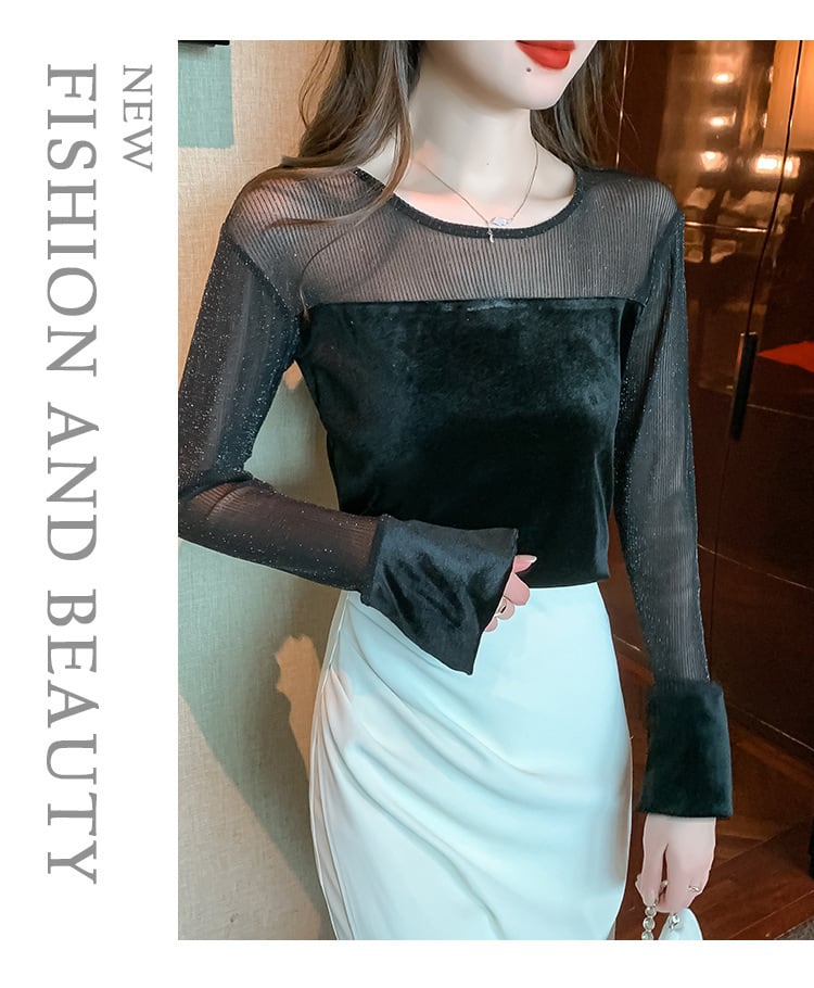 【tops】チュールコンビトップス　M29378