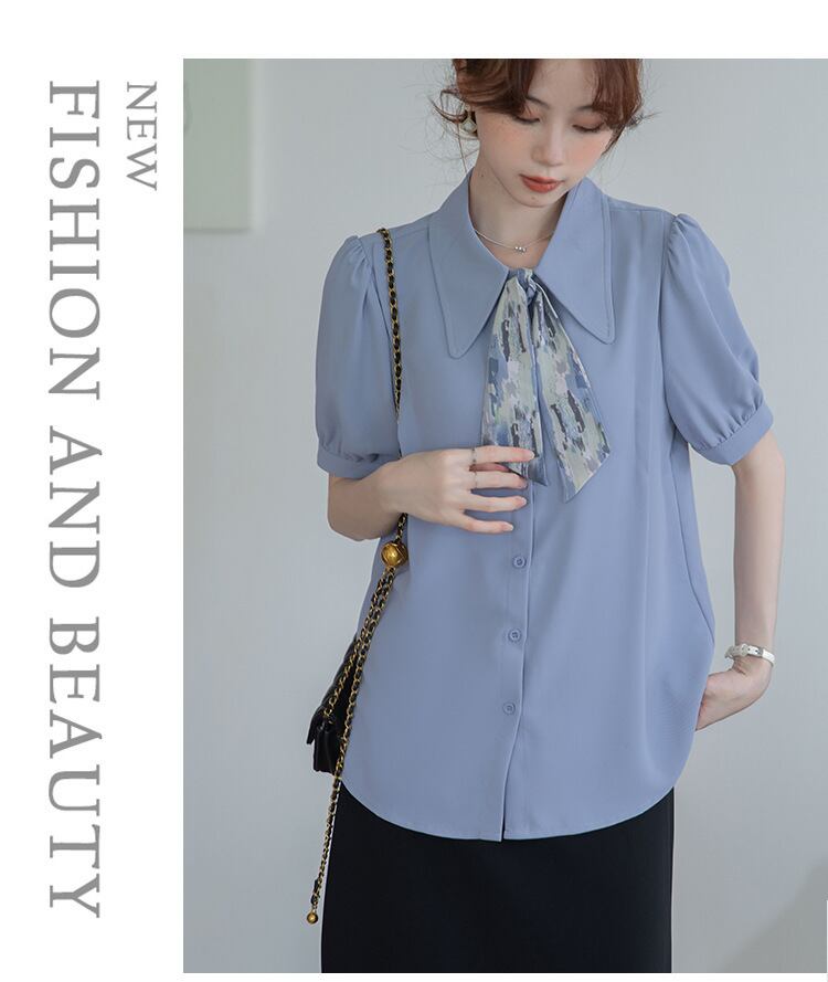 【tops】シフォンOL通勤ブラウスG21077