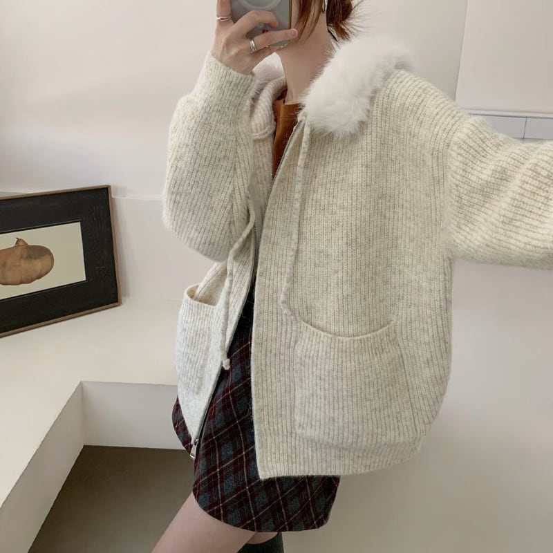 【outer】Wジップニットカーディガン Q6994