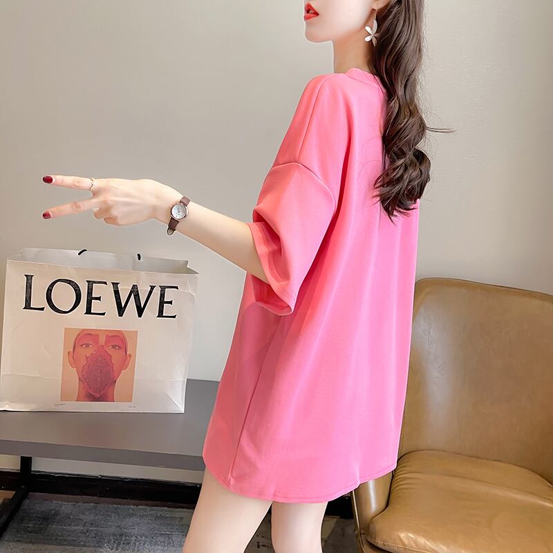 【tops】好感度満載！3色ラウンドネック半袖英字柄ファッションTシャツF0414