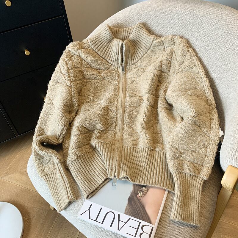 【outer】ファスナーニットカーデ　M26693