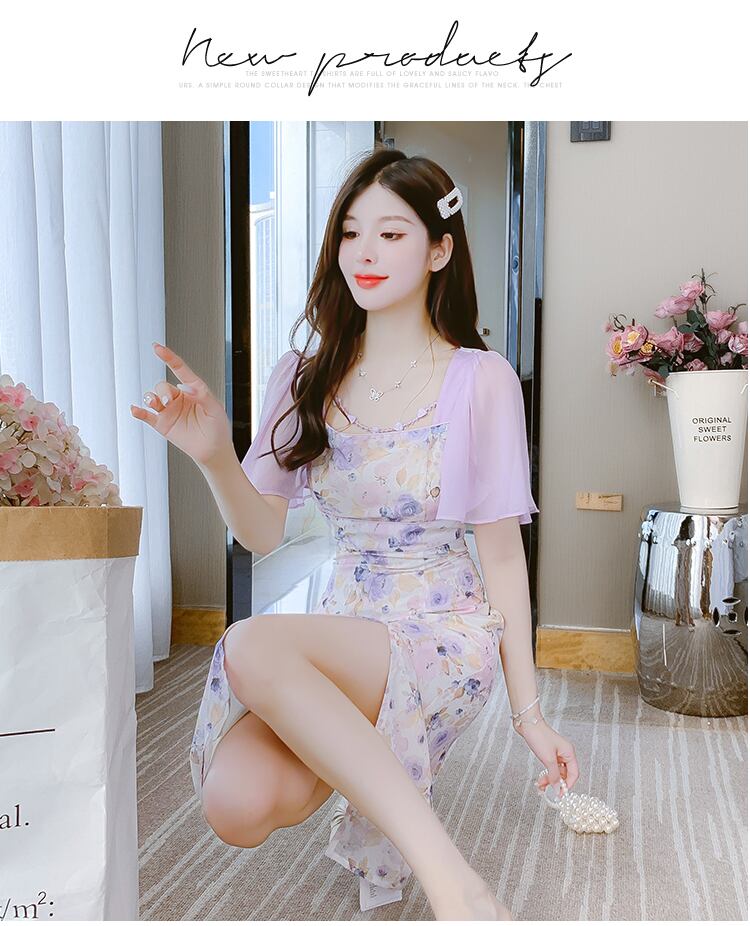 【dress】スクエアネック花柄ワンピース G20663